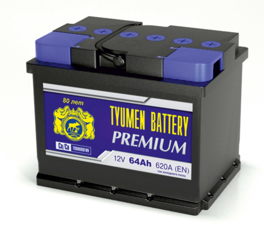 Аккумуляторная батарея TYUMEN BATTERY Premium 6СТ-64Ah 620A  г.Тюмень