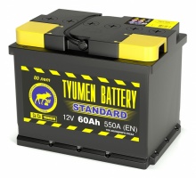 Аккумуляторная батарея TYUMEN BATTERY Standart 6СТ-60Ah 550A  г.Тюмень