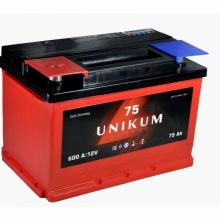 Аккумуляторная батарея UNIKUM 75Ah 600A прямая