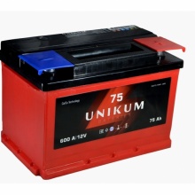 Аккумуляторная батарея UNIKUM 75Ah 600A обратная