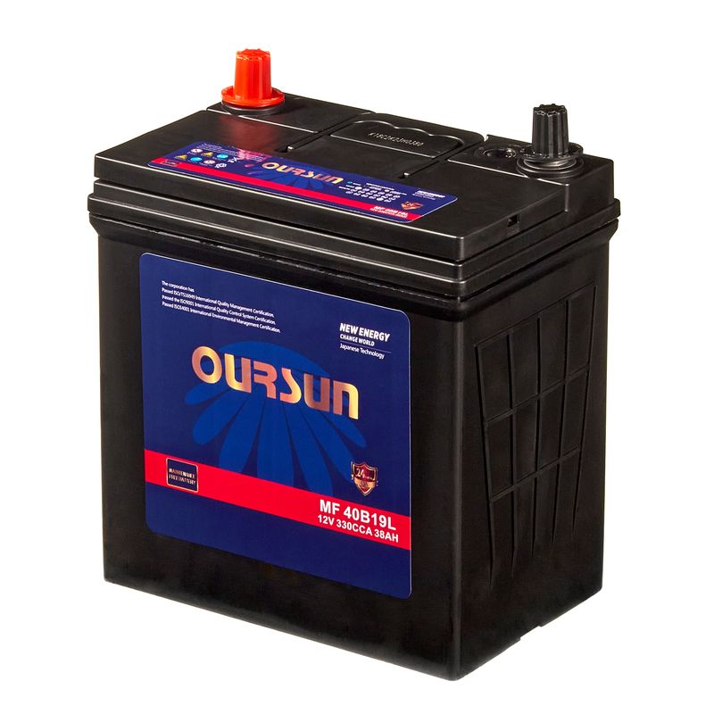 Аккумуляторная батарея OURSUN 38Ah 330A MF 40B19L