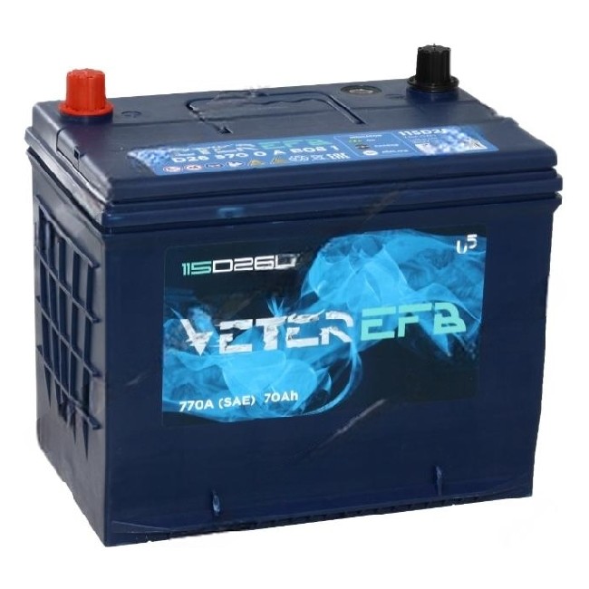 Аккумуляторная батарея VETER 70Ah 770A S-95 115D26L EFB