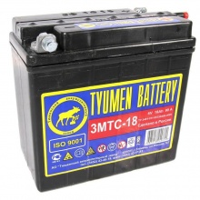 Аккумуляторная батарея TYUMEN BATTERY 3МТС-18Ah 90A  г.Тюмень 140*70*135